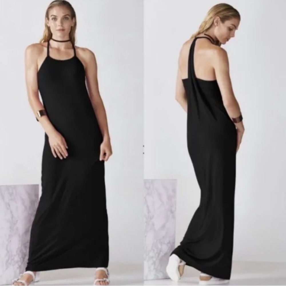 Fabletics Black Sheath Dress Halter Sleeveless
